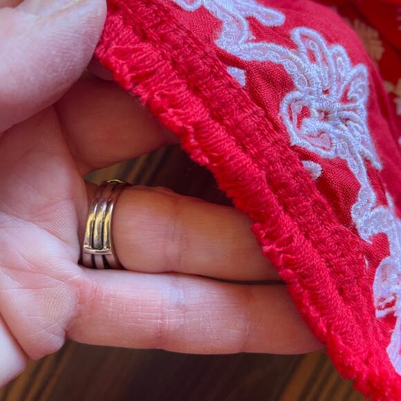 NWT Loft Linen Blend Pull On Elastic Waist Embroidered Shorts W/Tassel Ties XL - Picture 8 of 12